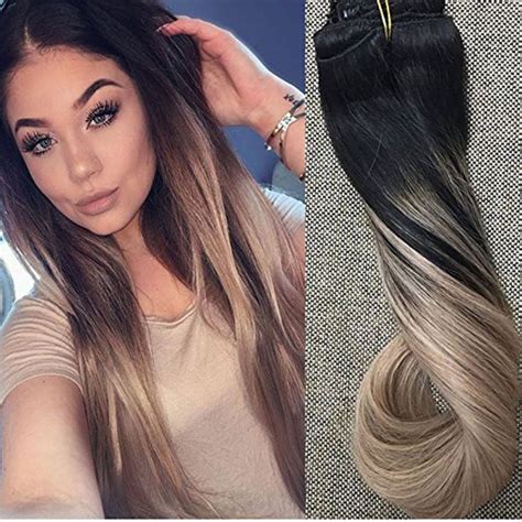 black hair with ombre extensions|ombre human hair extensions weft.